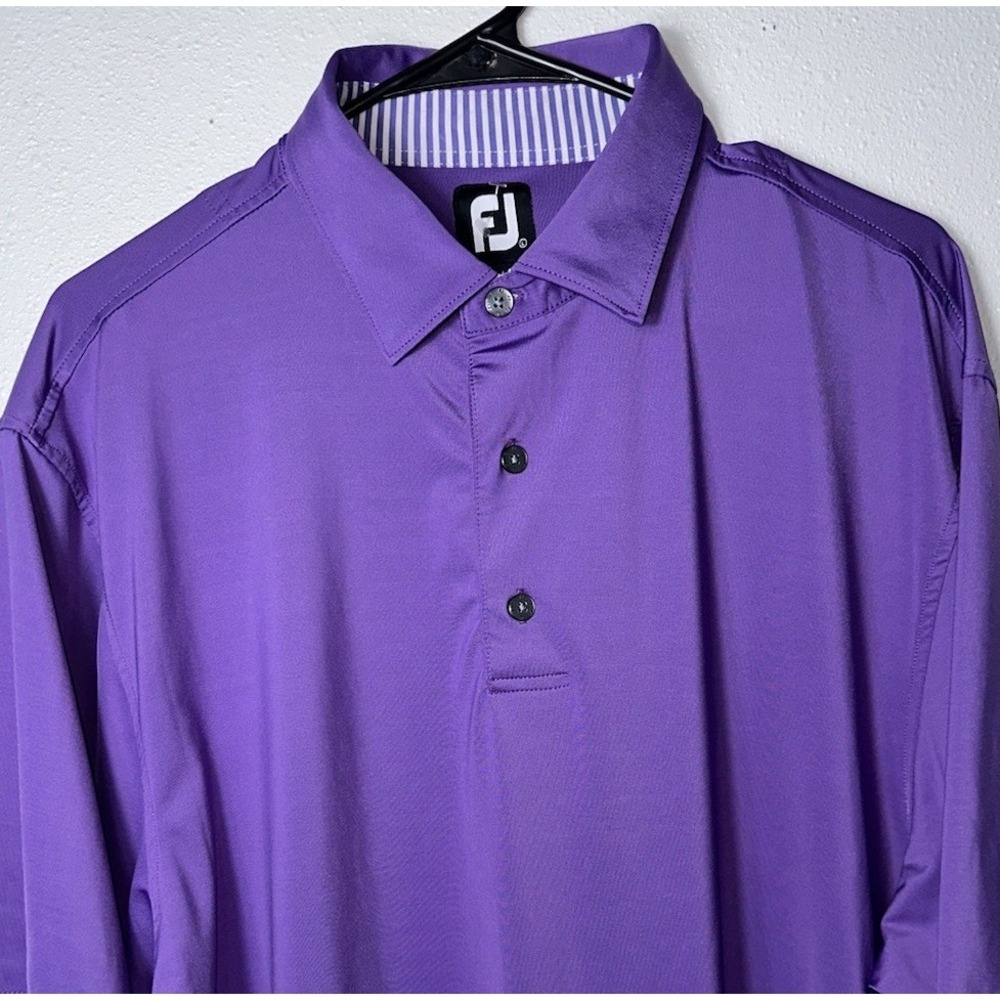 FJ Footjoy Mens Large Golf Polo Solid‎ Purple